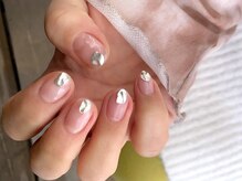 アミュリー ネイル アトリエ(Amury nail atelier)/クリアネイル★シルバースタッズ