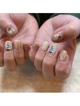 エスネイル(Snail)/Xmas ~ベージュベース