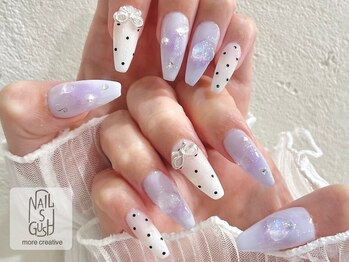 ネイルズガッシュ 溝の口店(NAILs GUSH)/ドット/りぼん/チーク