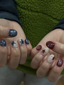 エーナイン イオン気仙沼店/ちぐはぐネイル