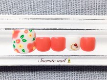 スエルテ ネイルサロン 北千住店/紅白お花フットネイル ¥9000