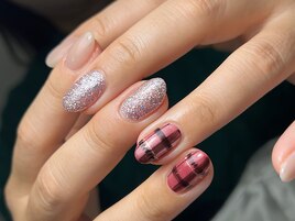 【定期】チェックネイル