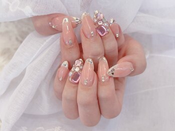 ガラスフレンチピンクストーン