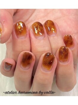 べっ甲ネイル/透明感/ニュアンス