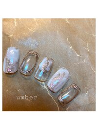 くすみピンク×ニュアンスネイル