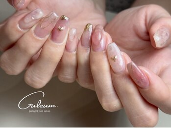 クルム(Guleum)の写真/【パラジェル】透明感あふれるニュアンスネイル*大人の華やかデザインならGuleumへ♪