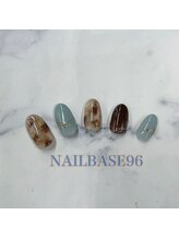 ネイルベースキュウロク(NAILBASE96)/くすみブルーニュアンスネイル