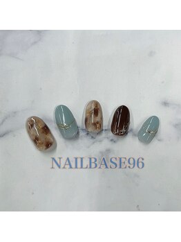ネイルベースキュウロク(NAILBASE96)/くすみブルーニュアンスネイル