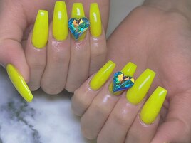 -ネオンイエロー×ハート-