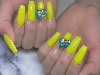 -ネオンイエロー×ハート-