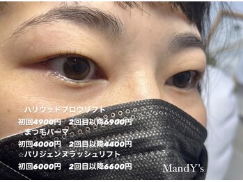 マンディーズ(MandY's)/眉毛/まつ毛/ハリウッド