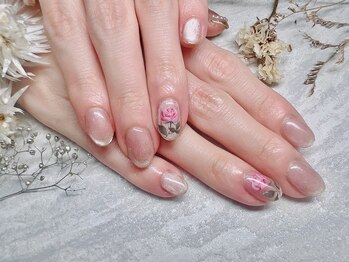 手書きバラネイル