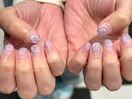 くすみピンクしずく塗りかけ夏