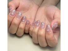 ミスネイル(Ms.nail)/ラメグラデ×ホワイトパール