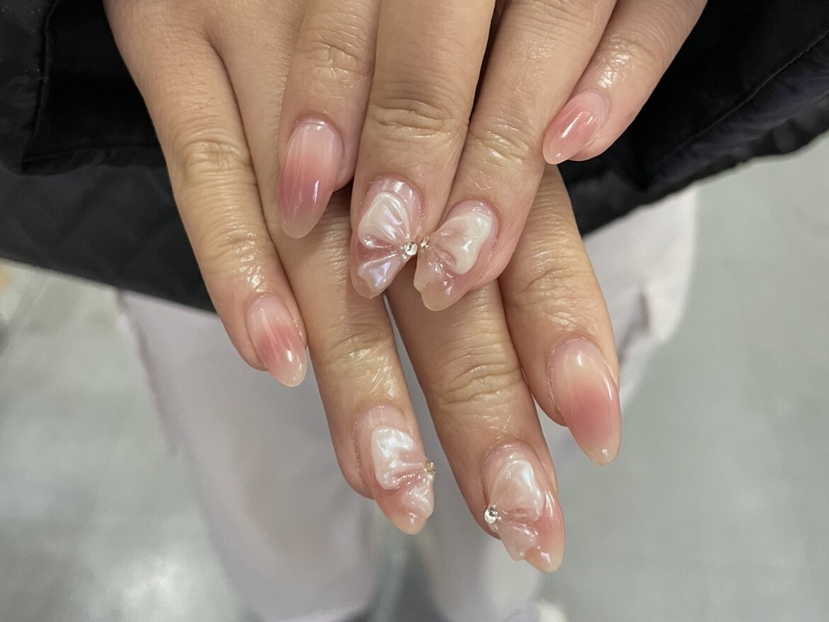 オーダー】ネイルチップ ボルドー韓国ワンホン手書きハート推し参戦Y2K