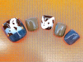 アニマル柄フットネイル