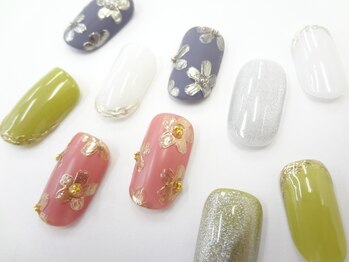 ネイルサロン クイール 小山店(NAIL SALON QUILL)/ミラーフラワー☆