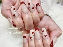 ユンセル(yoonseul)/手描きハートネイル♪