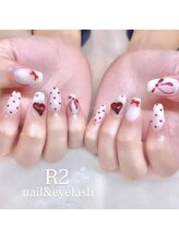 アイラッシュサロンアールツー(eyelash salon R2)/韓国　リボン　ドットネイル