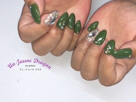 【自爪ネイル】カーキネイル