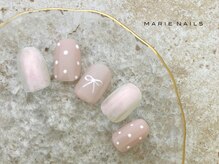 マリー ネイルズ いわきラトブ店(MARIE NAILS)/リボン &nbsp;新規6600円税込 0626b