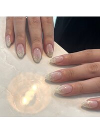 ラメグラデーション×ホワイト