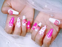 スノーネイルサロン 新宿店(Snow nail salon)/ピンクキャラクターハート苺