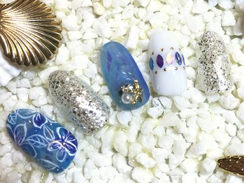 ネイルマジック 仙台一番町店(NAIL MAJIC)/手描きフラワーネイル★オーダー