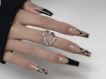 Best Nail 銀座店【ワンホンネイル・スカルプ・パラジェル・上品ジェルネイル】/ヒョウ柄ネイル持ち込み