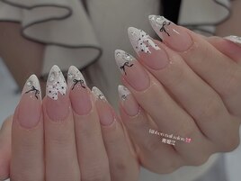 フレンチ×リボンネイル