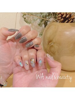 WA ネイル アンド ビューティー(WA nail & beauty)/ジャスミン×フラッシュネイル