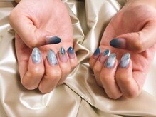 キキネイル 二子玉川(kikinail)/マーブル　夏ネイル2021 ブルー