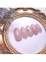 ピオニーネイル(peony nail)/たらしこみフラワー