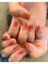 レッドブラウンニュアンスネイル