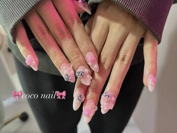ココネイル 吉祥寺(coco.nail)/薔薇　リボン　ゴテゴテ