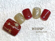 ウィスプ(WHISP)/レッド×ゴールドネイル/フット