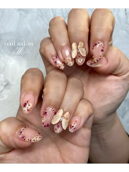 ネイルサロン アイル(nail salon i’ll)/押し花＆蝶々デザイン☆