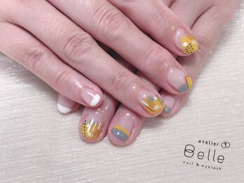 アトリエ ベル(atelier Belle)の写真/【本山駅】ショートネイル派の理想を叶える★短い爪だから可愛い♪大人上品な絶妙カラー×アート提案