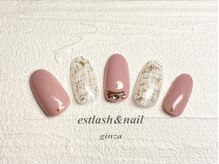 エストラッシュアンドネイル 銀座店(est lash&nail)/ピンクツイードネイル