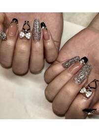 バレリーナ風　フラッシュネイル