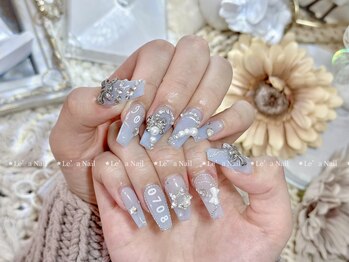 レアネイル 渋谷店(Le’a nail)/青★チェーン★ハートネイル