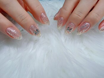 ラメワンカラーネイル