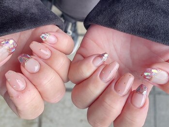 ネイルサロン シェル(Nail Salon SHELL)/春のガラスフレンチ♪