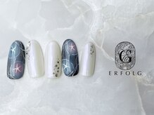 エアフォルク 銀座(ERFOLG)/エアブラシ×あじさいネイル