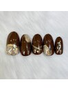 ビターチョコのようなネイル