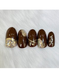 ビターチョコのようなネイル