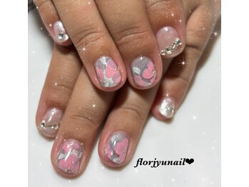 フロージュ ネイル(florjyu nail)/梅の花マグネットnail
