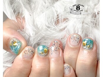 ネイルエイト 新百合ヶ丘(nail8)/水面　海　夏ショートネイル
