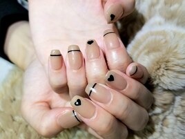 ライン＆ハート　ネイル