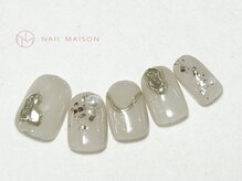 ネイルメゾン 梅田(NAIL MAISON)/ゴールドミラーフラワー